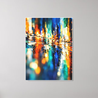 Abstract city night canvas print