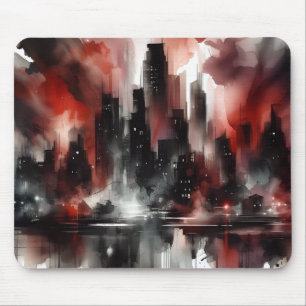 Abstract City Scape Canvas Art Print Mouse Pad