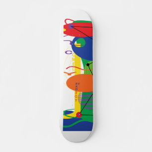 Abstract city skateboard deck
