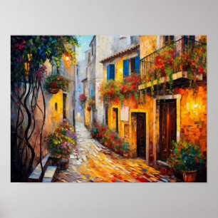 Abstract Cityscape Art Print, Contemporary Street  Poster