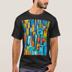 Abstract Cityscape Buildings Skyscrapers Art T-Sh T-Shirt