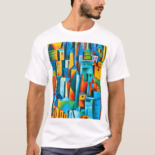 Abstract Cityscape Buildings Skyscrapers Art T-Shirt