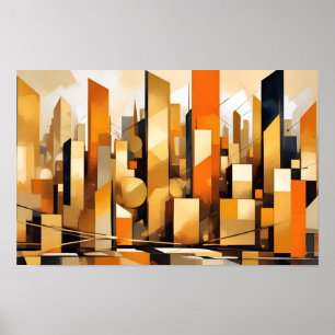 Abstract Cityscape Modern Architecture Background  Poster