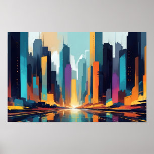 Abstract Cityscape Modern Architecture Background Poster