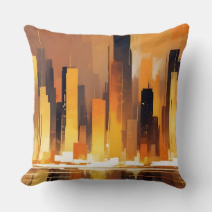 Abstract Cityscape Modern Architecture Background Throw Pillow