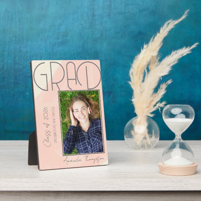 Abstract Class of 2026 Keepsake  Graduate Photo Plaque (Side)