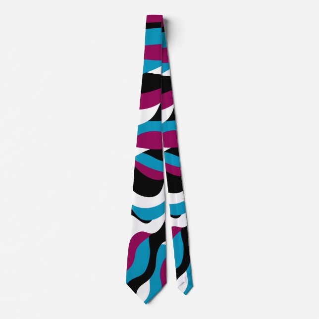 Abstract Classic Retro Minimalist Wavy Tie (Front)