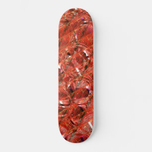 Abstract clear red with spots and crooked style skateboard