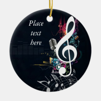 Abstract Cleft Note and Microphone Ceramic Ornament