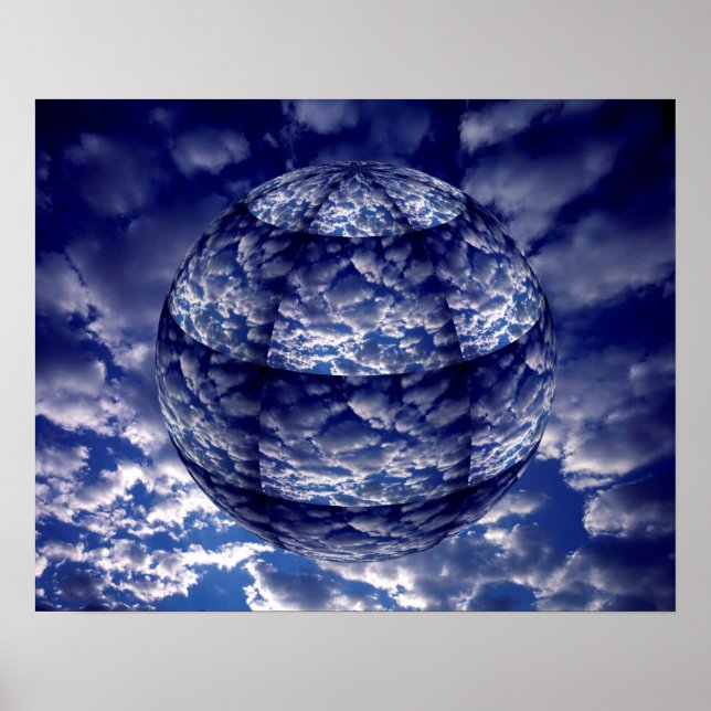Abstract cloud 3D sphere Poster (Front)