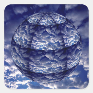 Abstract cloud 3D sphere Square Sticker
