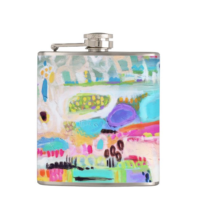 Abstract Clouds Hip Flask (Front)