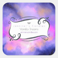 Abstract Clouds in Purple Pink and Yellow Candle