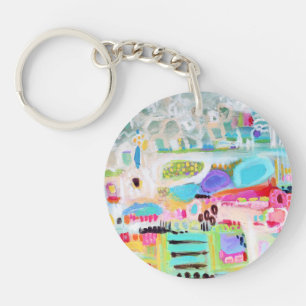 Abstract Clouds Keychain