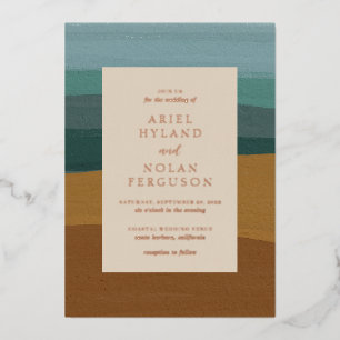 Abstract Coastal Chic Modern Wedding
