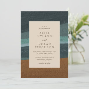 Abstract Coastal Chic Modern Wedding Invitation
