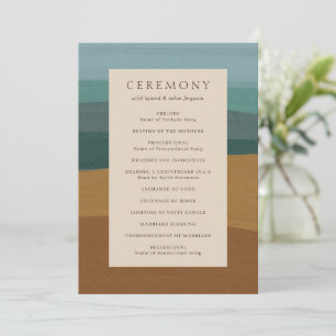 Abstract Coastal Chic Modern Wedding Program
