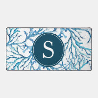 Abstract Coastal Monogram Customizable Blue