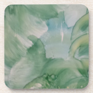 Abstract Coasters - Soft Green Swirl