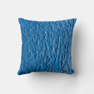 Abstract Cobalt Blue Textured Wall with Impasto Pa Throw Pillow