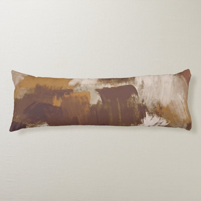 Abstract Coffee Colours Paint Strokes Body Pillow (Front)