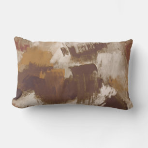 Abstract Coffee Colours Paint Strokes Lumbar Pillow