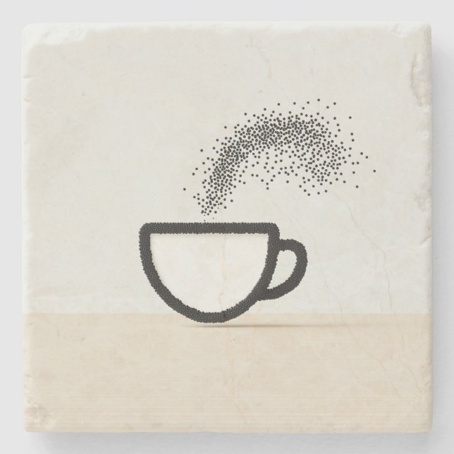 Abstract Coffee Cup Design Stone Coaster (Front)