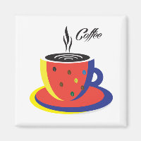 Abstract Coffee Cup Pop Art Trendy Stylish Decor