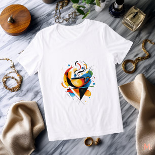 Abstract Coffee Cup T-Shirt Colourful Artistic Tri-Blend Shirt