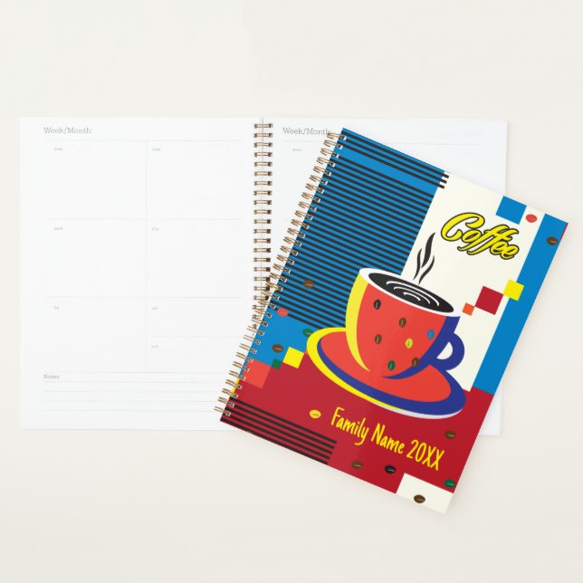 Abstract Coffee Cup Trendy Contemporary Art Planner (Display)