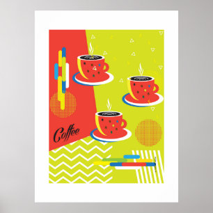 Abstract Coffee Cup Trendy Contemporary Art Poster