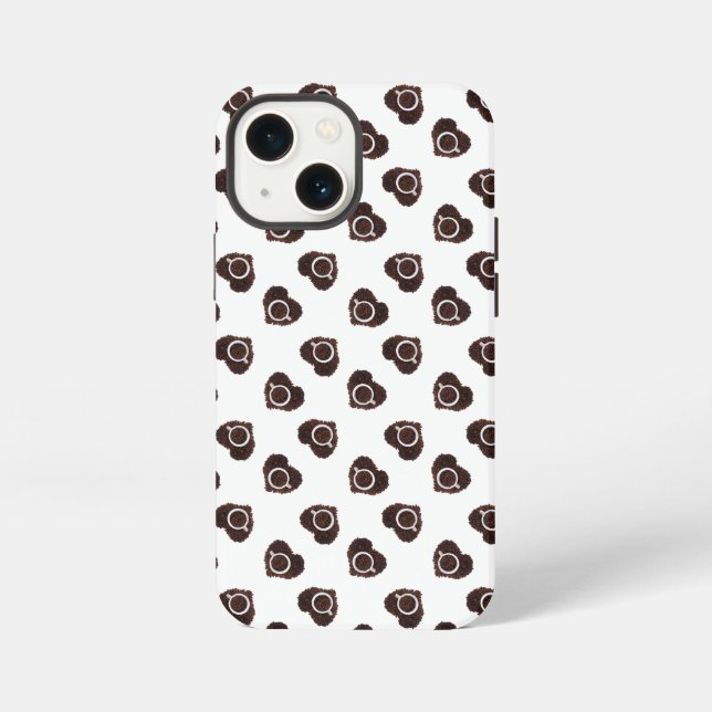 Abstract coffee heart pattern iPhone case (Back)