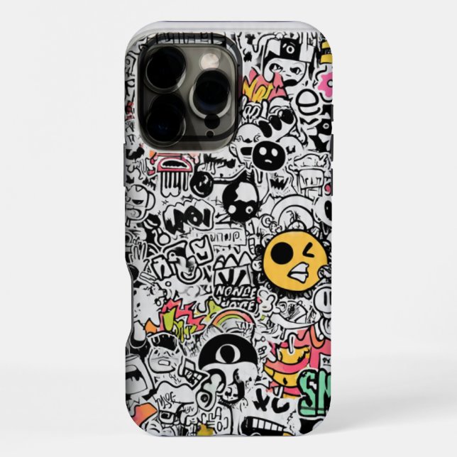 Abstract Collage Art Aesthetic Pattern iPhone Case (Back)