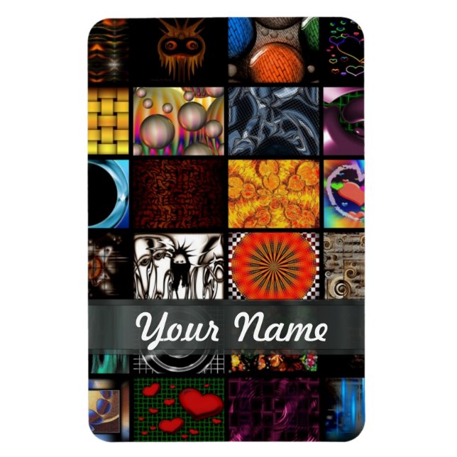 Abstract collage magnet (Vertical)