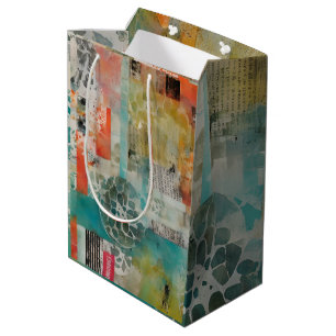 Abstract Collage Mixed Media Abstract Medium Gift Bag