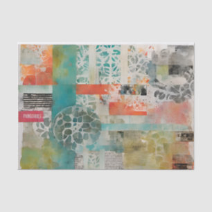 Abstract Collage Mixed Media Abstract Tissue Paper