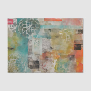 Abstract Collage Mixed Media Abstract Tissue Paper