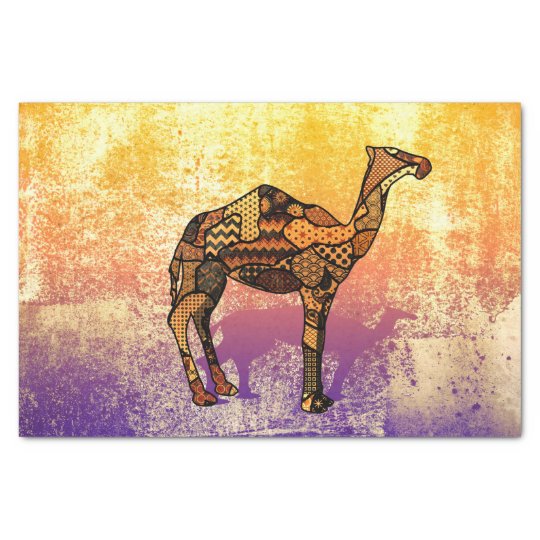 Abstract Collage Ozzy the Camel ID102 Tissue Paper