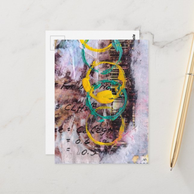 abstract collage with circles  postcard (Front/Back In Situ)