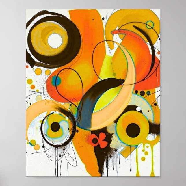 Abstract Color Block Mid Century Modern Poster (Front)