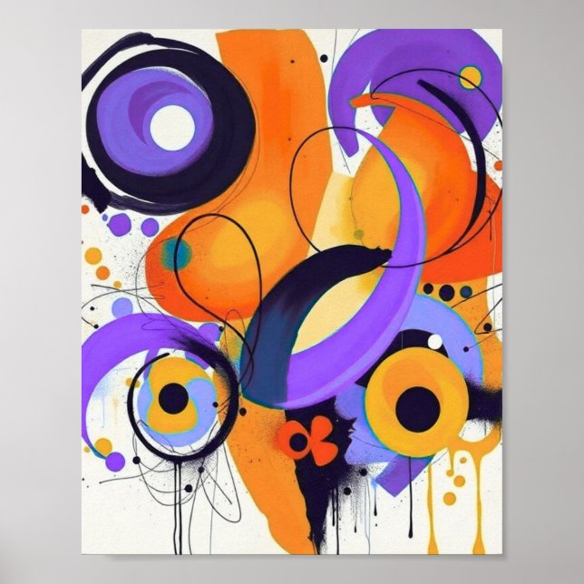 Abstract Color Block Mid Century Modern Poster (Front)
