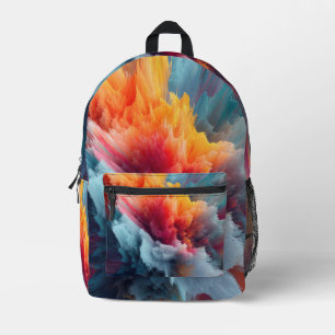 Abstract Color Explosion Contemporary Art Printed Backpack