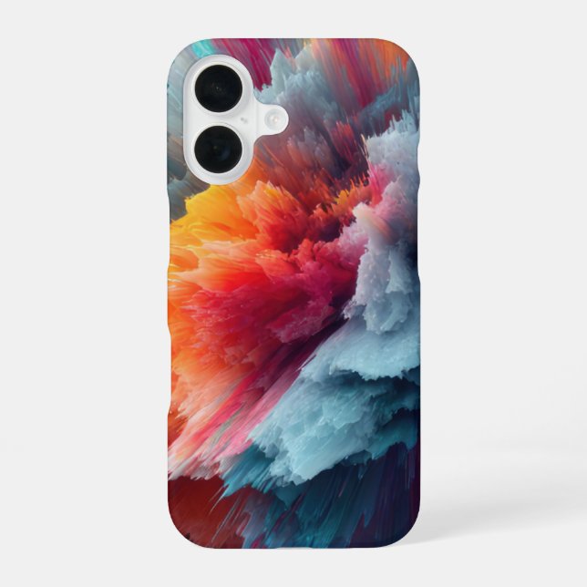 Abstract Color Explosion Modern iPhone 16 Case (Back)