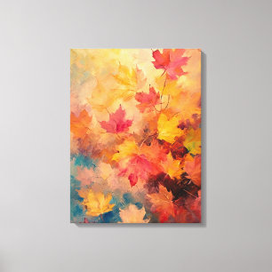 Abstract Color of Japanese Autumn Fine Art Canvas Print
