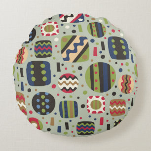 abstract color pattern textiles, interior designli round pillow