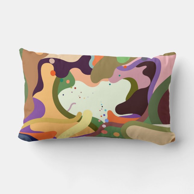 Abstract Color Splash Lumbar Pillow – Modern Artis (Back)