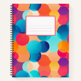 Abstract colorful bubbles notebook