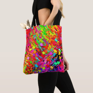 Abstract Colorful Chaos Pattern Tote Bag