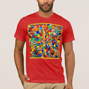 Abstract Colorful Chaos stones Pattern T-Shirt