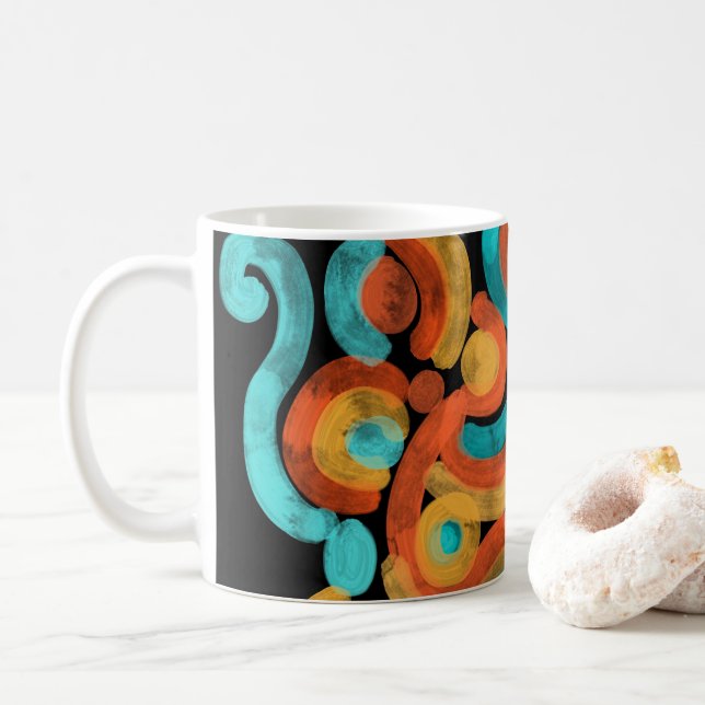 Abstract colorful coffee mug (Avec donut)